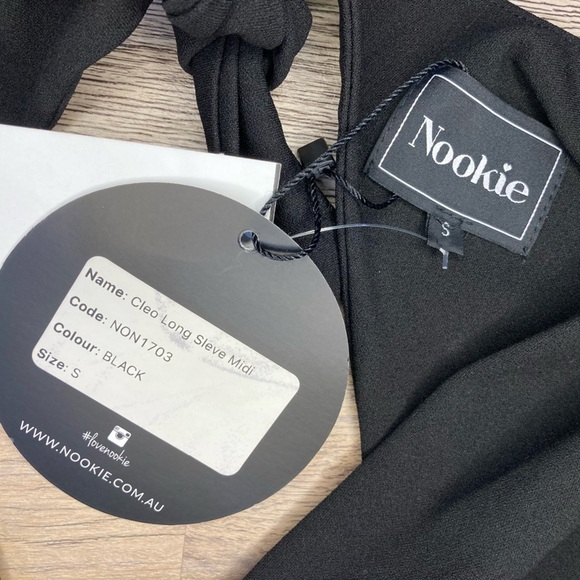 Revolve Nookie Cleo Long Sleeve Midi Dress NWT | Black  | Size S - Picture 5 of 6